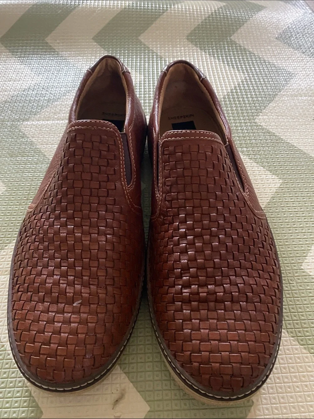 Men's Woven Slip-On Loafers in Brown